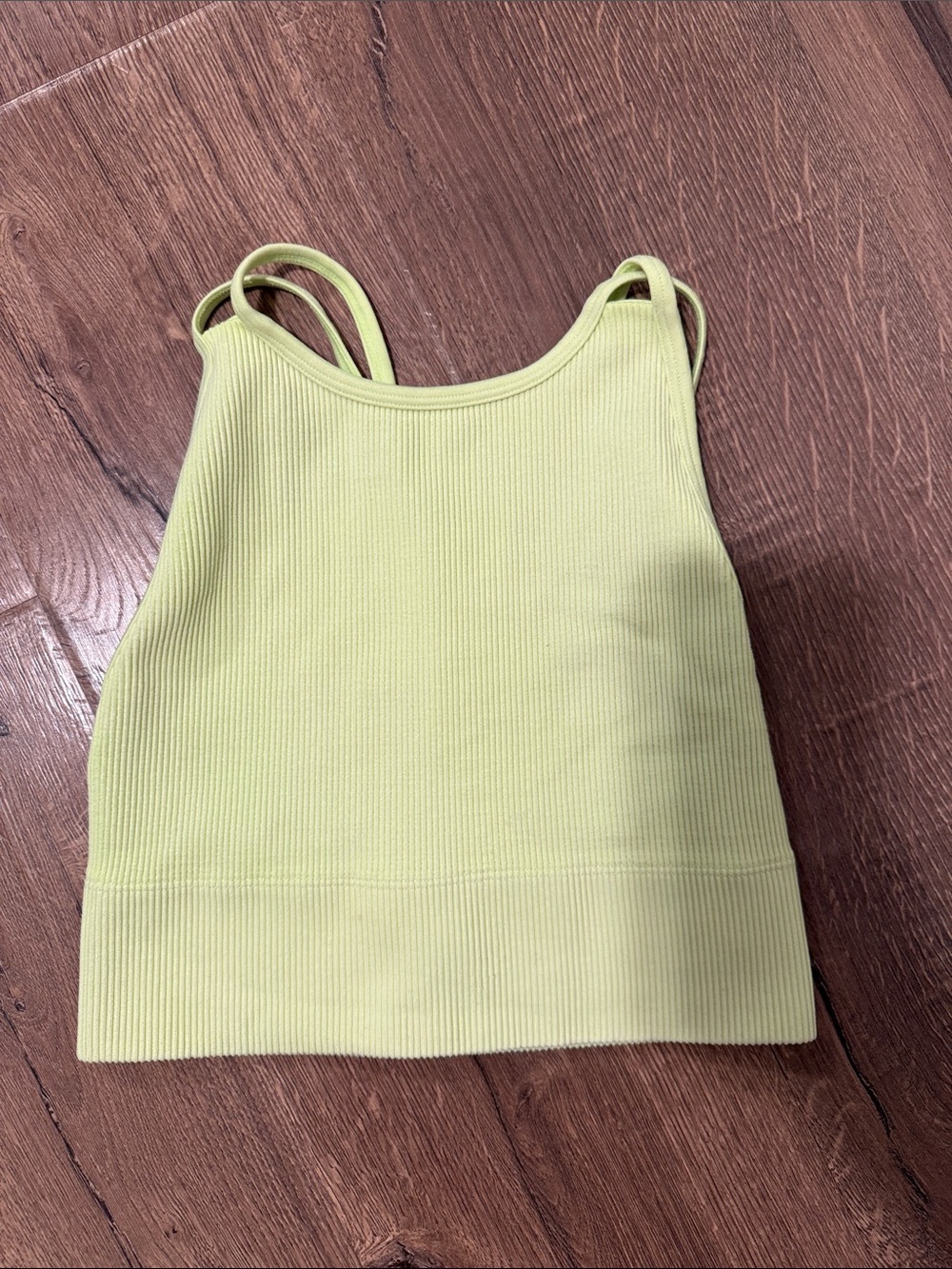 Gilly Hicks Ribbed Double-Strap Crop Tank - Lime Green